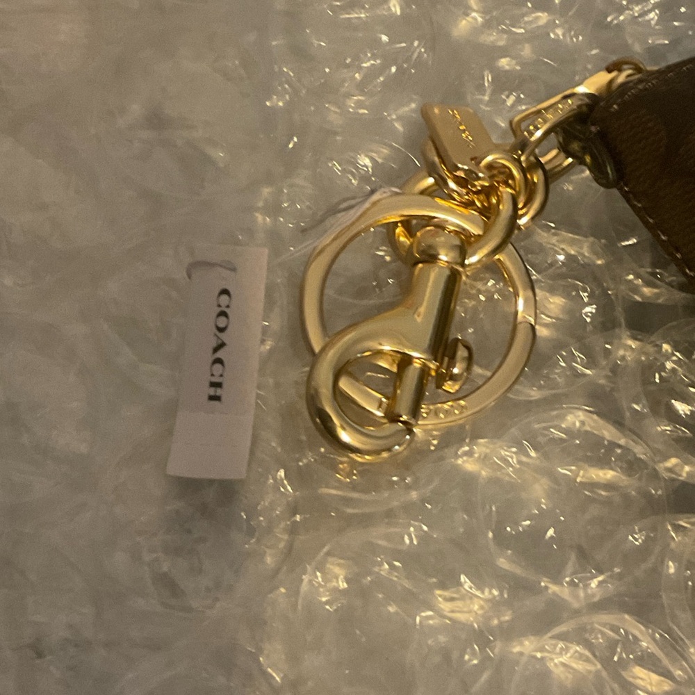 Coach Black and Brown Mini Bag with Gold Accents Bag charm NWTS - Picture 7 of 11